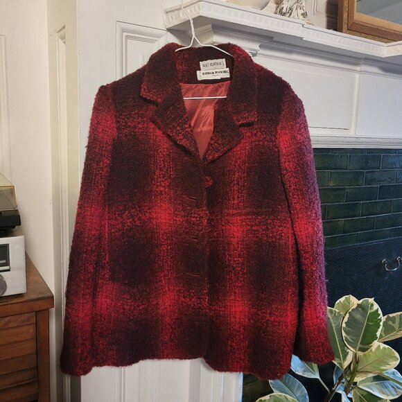 Sonia Rykiel Vintage Red Wool Blazer - Picture 1 of 5